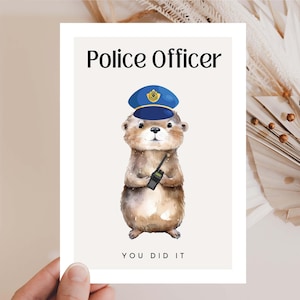 Hej.Otti® - Cadeau pour les policiers, remise de diplôme de police, formation de police réussie, idée cadeau de police, carte de félicitations de police remise de diplôme
