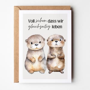 Ansichtkaart Het is echt leuk dat we tegelijkertijd leven, beste vriend cadeau, kaart met spreuk, cadeau vriendin, cadeau favoriete persoon
