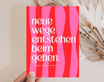 Encouragement card "new paths", encouragement, farewell card, you can do it, new beginning, farewell to colleague, job change, retirement card