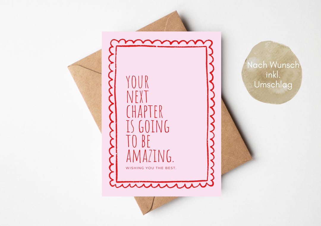Next Chapter At Work Next Chapter, Encouragement Card for New Beginnings, Farewell Card ...
