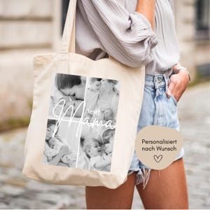 loulala® Mom gift personalized with pictures cotton jute bag, mom birthday, Mother&#39;s Day, mom gift mother, Mother&#39;s Day gift