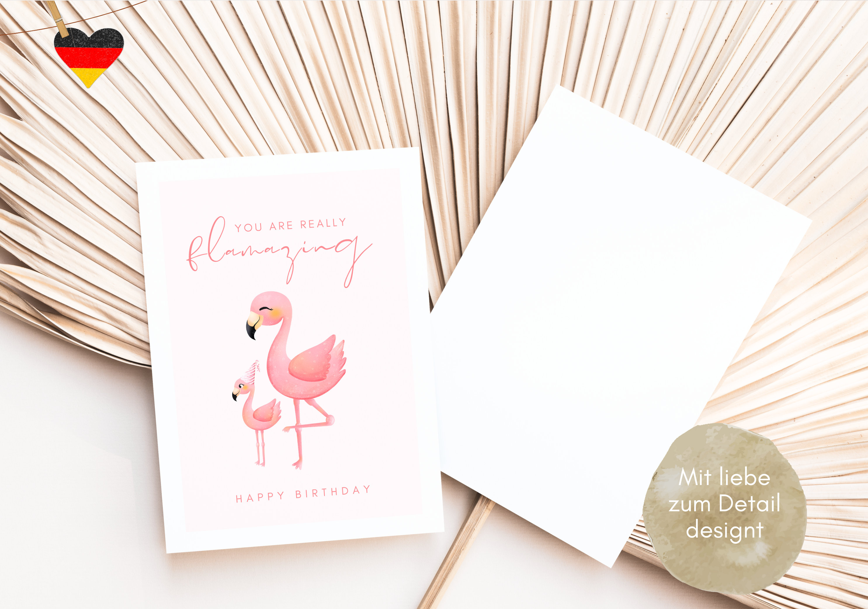 Geburtstagskarte Mit Flamingo – Goldfoliert, Für Mama, Papa & Mehr, Blanko Innen (15 X 15 Cm)