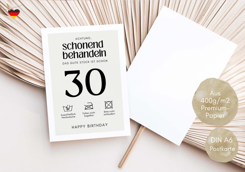 30 Geburtstag Postkarte, Grusskarte zum 30, Geburtstagsgeschenk 30, 30 Geburtstag Frau und Mann, lustige Geburtstagskarte zum 30. Geburtstag