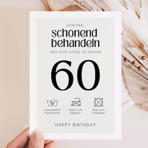 60 Geburtstag Postkarte, lustige Geburtstagskarte zum 60. Geburtstag, 60 Geburtstag Frau und Mann, Grusskarte zum 60, Geburtstagsgeschenk 60
