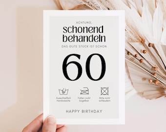 60th birthday postcard, funny birthday card for the 60th birthday, 60th birthday woman and man, greeting card for the 60th, birthday gift 60