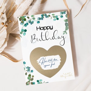 loulala® cartes à gratter à écrire sur soi, carte à gratter, carte anniversaire personnalisée, bon à gratter, carte joyeux anniversaire