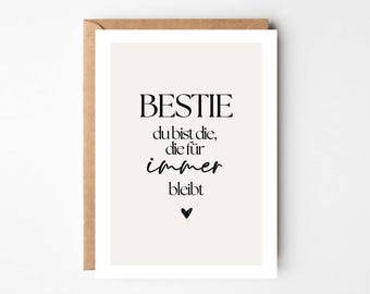 Bestie card, friendship card, card for best friend forever, friendship gift, friendship gift, girlfriend birthday