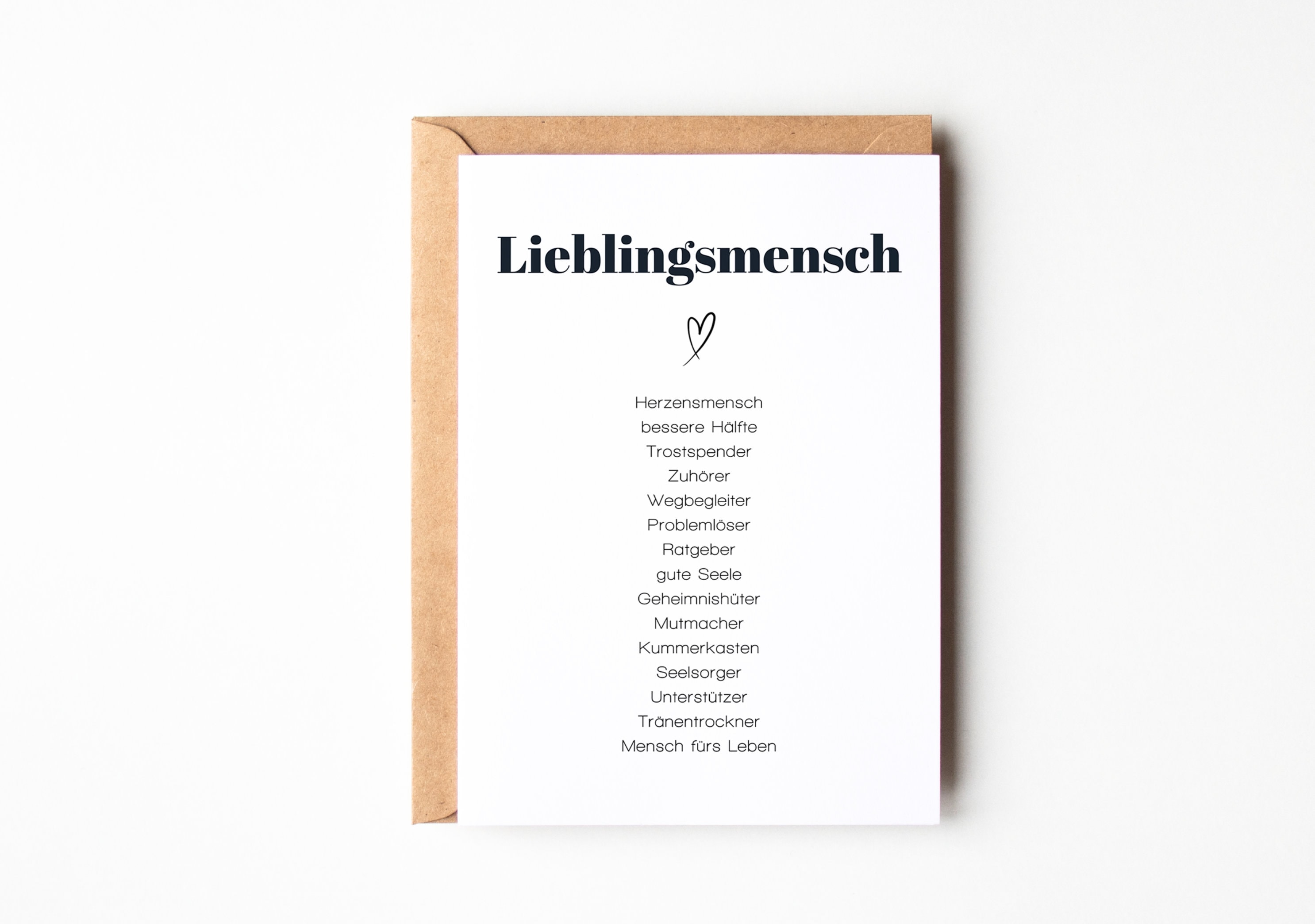 Geburtstagskarte 'Du Bist Mein Lieblingsmensch' – Umweltfreundlich Aus Kraftpapier, 16x11 Cm, Mit Blanko Innenseite