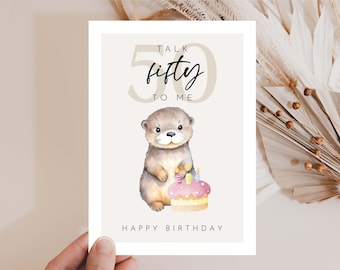 Hej.Otti® card 50th birthday, funny birthday card 50, saying card fifty, birthday card 50, Happy Birthday 50, 50th birthday woman