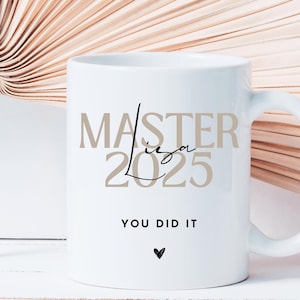 Master 2025 Geschenk Tasse personalisiert, Master bestanden, Master Geschenk, Master Prüfung bestanden Geschenk Tasse, Master Abschluss
