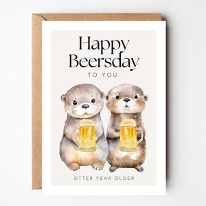 Hej.Otti® - Funny Birthday Card Happy Beersday, Birthday Card Man, Birthday Card, funny Birthday card, Happy Birthday funny
