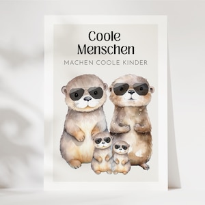 Carte de voeux Les gens cool ont des enfants cool, cadeau parents, cadeau de naissance, carte de voeux bébé, félicitations parents
