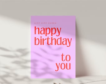Geburtstagskarte retro für Herzensmenschen, Happy Birthday beste Freundin, Geburtstagskarte für Frauen, Postkarte DINA6