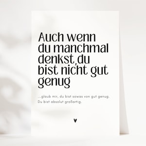 Mutmacher Postkarte, Mut machen, Kraft geben, neue Wege, positive Affirmation, Mantra Karte, du bist gut genug -loulala®