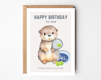 Hej.Otti® Birthday Card Padel, Card for Padel Players, Gift for Padel Fan, Padel Gift, Happy Birthday Padel Tennis