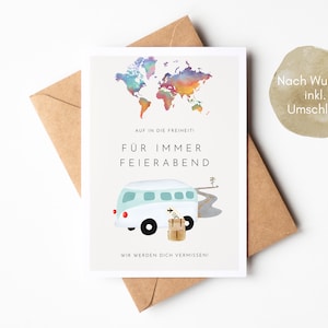 Funny retirement card for colleagues, farewell gift pension, retirement card | as desired including envelope