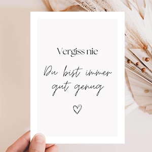 Encouraging gift, comfort card, encouragement, you are good as you are, self-love card, you are good enough, postcard, affirmations
