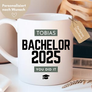 loulala® Bachelor 2025 Geschenk you did it, Bachelor bestanden, Bachelor Geschenk personalisiert, Bachelor Tasse, Bachelor Geschenk Mann