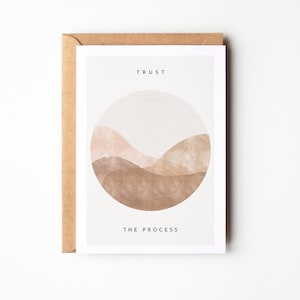 Cartolina di incoraggiamento "Fiducia nel processo", carta di consolazione, incoraggiamento, carta per incoraggiare, nuovi inizi, cartolina di affermazione positiva A6