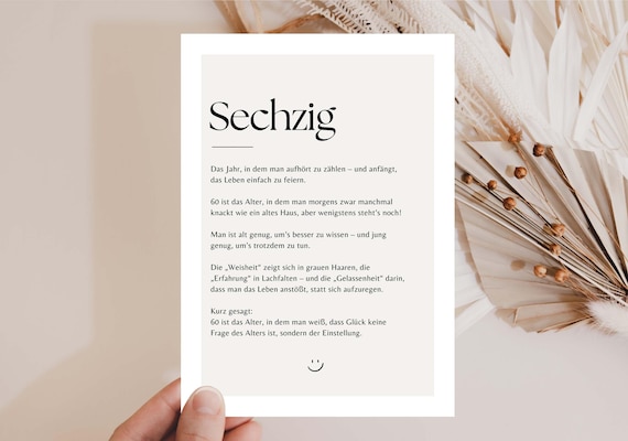 60 Geburtstag Postkarte, lustige Geburtstagskarte zum 60. Geburtstag, 60 Geburtstag Frau und Mann, Grusskarte zum 60, Geburtstagsgeschenk 60