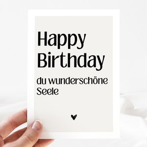 Geburtstagskarte für die beste Freundin Happy Birthday du wundervolle Seele, Beste Freundin Geschenk, Geburtstagsgeschenk Freundin - DINA6
