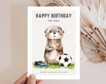 Hej.Otti® Birthday card football, card for football player, gift for football fan, football gift, birthday card boy football