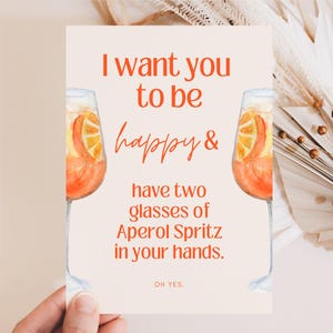 Cartão de aniversário engraçado Santo Aperoli eu quero que você seja feliz, cartão de aniversário, cartão de amante Aperol Spritz