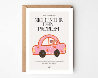 Funny farewell card for colleagues, farewell gift for colleagues, job change gift, retirement card, pension card "Not your problem anymore"