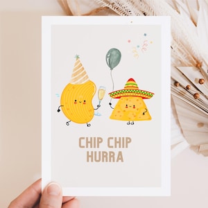 Lustige Geburtstagskarte Chip Chip Hurra, Grusskarte zum Geburtstag, Geburtstagsgeschenk, Geburtstagskarte, Happy Birthday Karte lustig