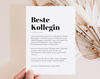 Cadeau voor collega, afscheid van collega, verjaardag van collega, cadeau voor werkcollega, afscheidskaart collega, grappige kaart werkcollega