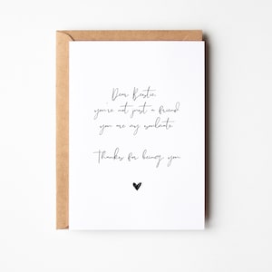 Postal del alma gemela del mejor amigo "Dear Bestie" - una tarjeta especial para tu mejor amigo, regalo de mejor amigo, mejor amigo