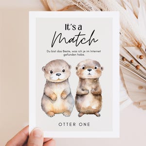 Postal para parejas que se encontraron a través de una aplicación de citas: Tinder Match, Dating App Match, mejor deslizamiento, es una coincidencia, deslizado hacia la derecha