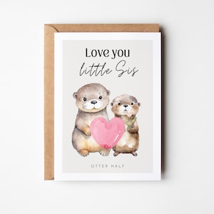 Schwester Karte süße Otter , Schwester Geschenk Otter, Schwester Geburtstag, Schwester Geburtstagsgeschenk - Schwester Geburtstagskarte