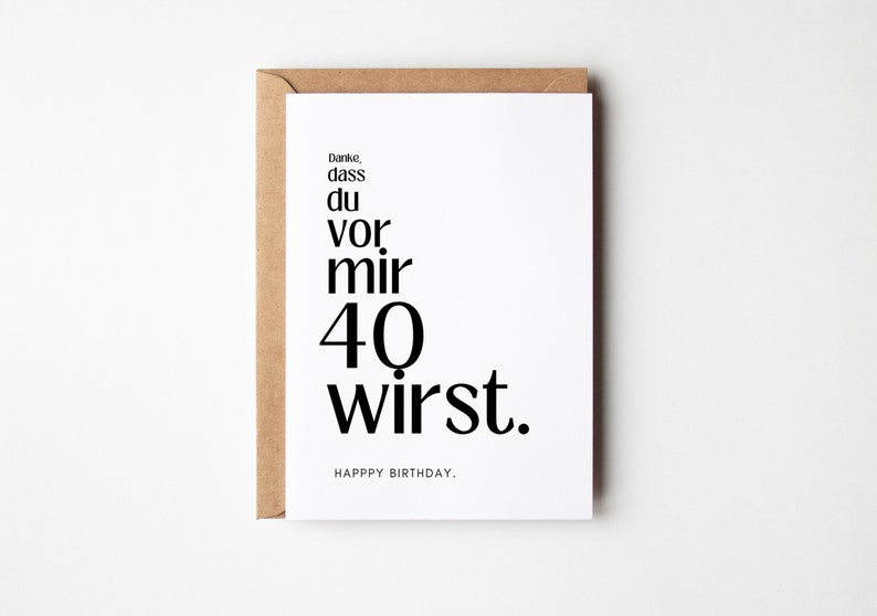 40 Geburtstag Postkarte, lustige Geburtstagskarte zum 40. Geburtstag, 40 Geburtstag Frau und Mann, Grusskarte zum 40, Geburtstagsgeschenk 40