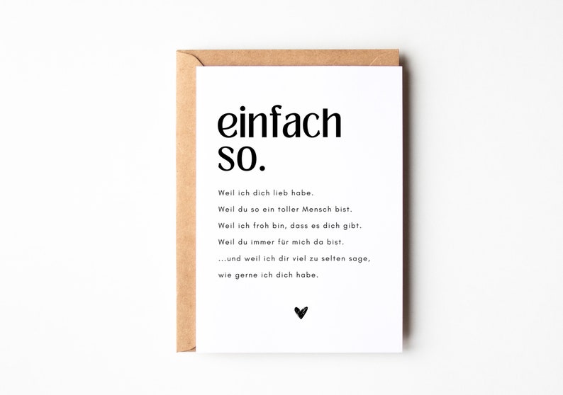 Postkarte einfach so, Geschenk für Freundin, Geschenk für den Lieblingsmenschen, einfach mal danke sagen, Geschenk zum Valentinstag, DINA6 Bild 5