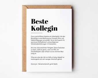 Cadeau voor collega, afscheid van collega, verjaardag van collega, cadeau voor werkcollega, afscheidskaart collega, grappige kaart werkcollega