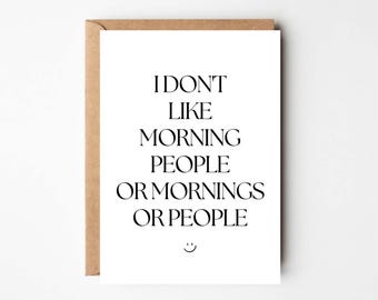 Funny card with saying morning grouch, gift for colleagues, funny card, humor postcard, team gift, witty card, sarcastic card
