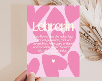 loulala® Lerarenkaart, Afscheidscadeau voor de leraar, Verjaardagskaart voor de leraar, Leraar met een hart, Afscheid van de leraar, Leraar