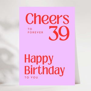 Cartolina di compleanno 40°, divertente biglietto di compleanno per il 40° compleanno, donna di 40 anni, biglietto per il 40°, 41°, 42°, 43°, 44°, 45° compleanno