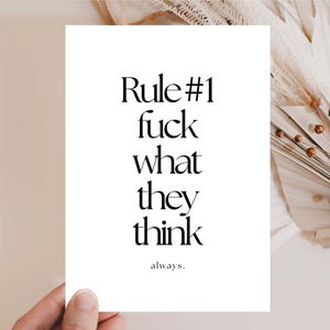 Cadeau encourageant, carte d'autonomisation, citation sur l'amour de soi, Fuck what they think, encouragement, carte postale de motivation, femmes fortes - loulala®