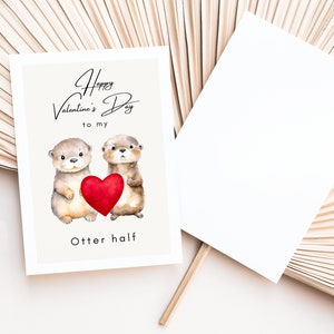 Otter Valentinstags Karte | Otter Liebeskarte mit Spruch | Otter Geschenk | Geschenk für Partner Valentinstagskarte | Ich liebe dich Karte