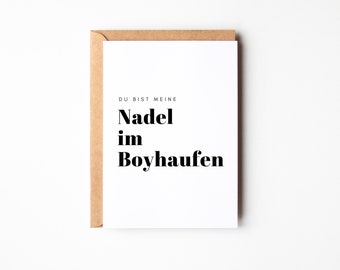 Card "You are my needle in the boy pile", gift for men, anniversary gift, men's gift, gift for lovers - postcard A6