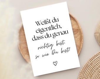 Encouraging gift, comfort card, encouragement, you are good as you are, self-love card, you are exactly right postcard, affirmations