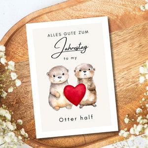 Anniversary gift otter, gift anniversary, husband wife anniversary gift, anniversary gift for him, otter postcard A6 -loulala® image 8