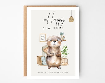 New home card, moving-in card, happy new home card, housewarming gift, new home gift, moving gift, congratulations card