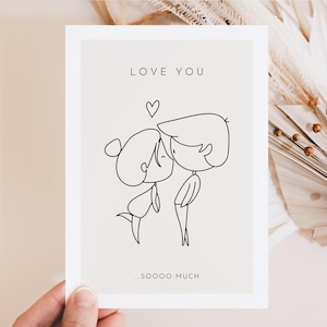 Ich liebe dich Karte, Geschenk für Partner, Valentinstag, Jahrestag, Hochzeitstag Geschenk, I love you so much card, Liebeskarte für Partner