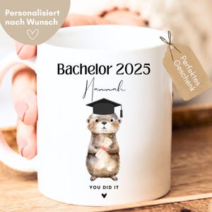 Bachelor Geschenk, Bachelor Tasse personalisiert mit Namen, Bachelor bestanden Geschenk, Bachelor Abschluss Tasse