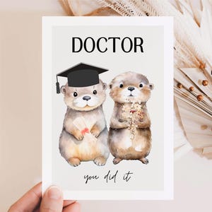 Dokters afstudeercadeau, doctoraat, dokterscadeau, promotie, dokterspaskaart, doctoraatsthesis afstudeergroetkaart Dokter Hej.Otti