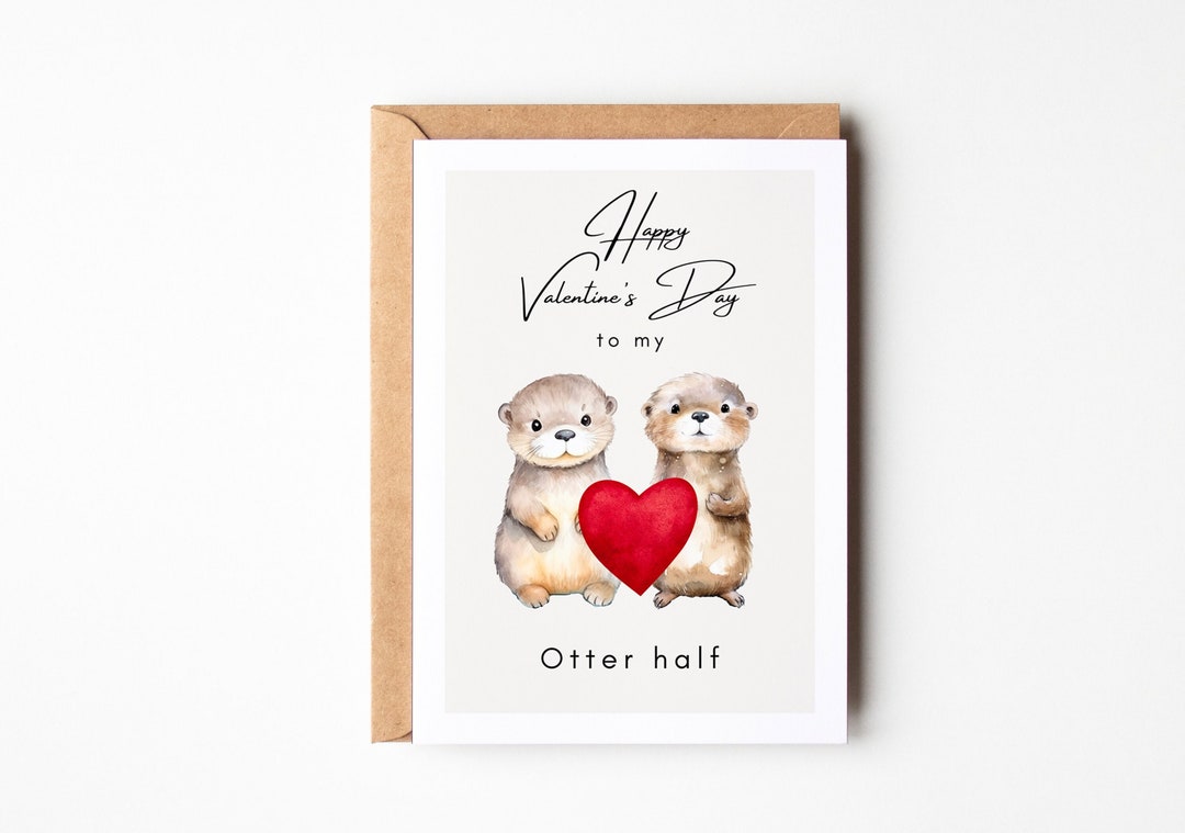 Otter Valentinstags Karte Otter Liebeskarte mit Spruch Otter Geschenk