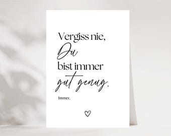 Encouraging gift, comfort card, encouragement, you are good as you are, self-love card, you are exactly right postcard, affirmations